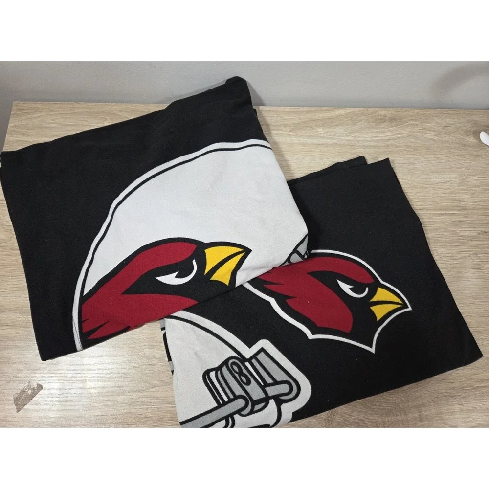 Arizona Cardinals NFL Logo Pillowcase Covers Set Of 2‎ Black & Red Soft